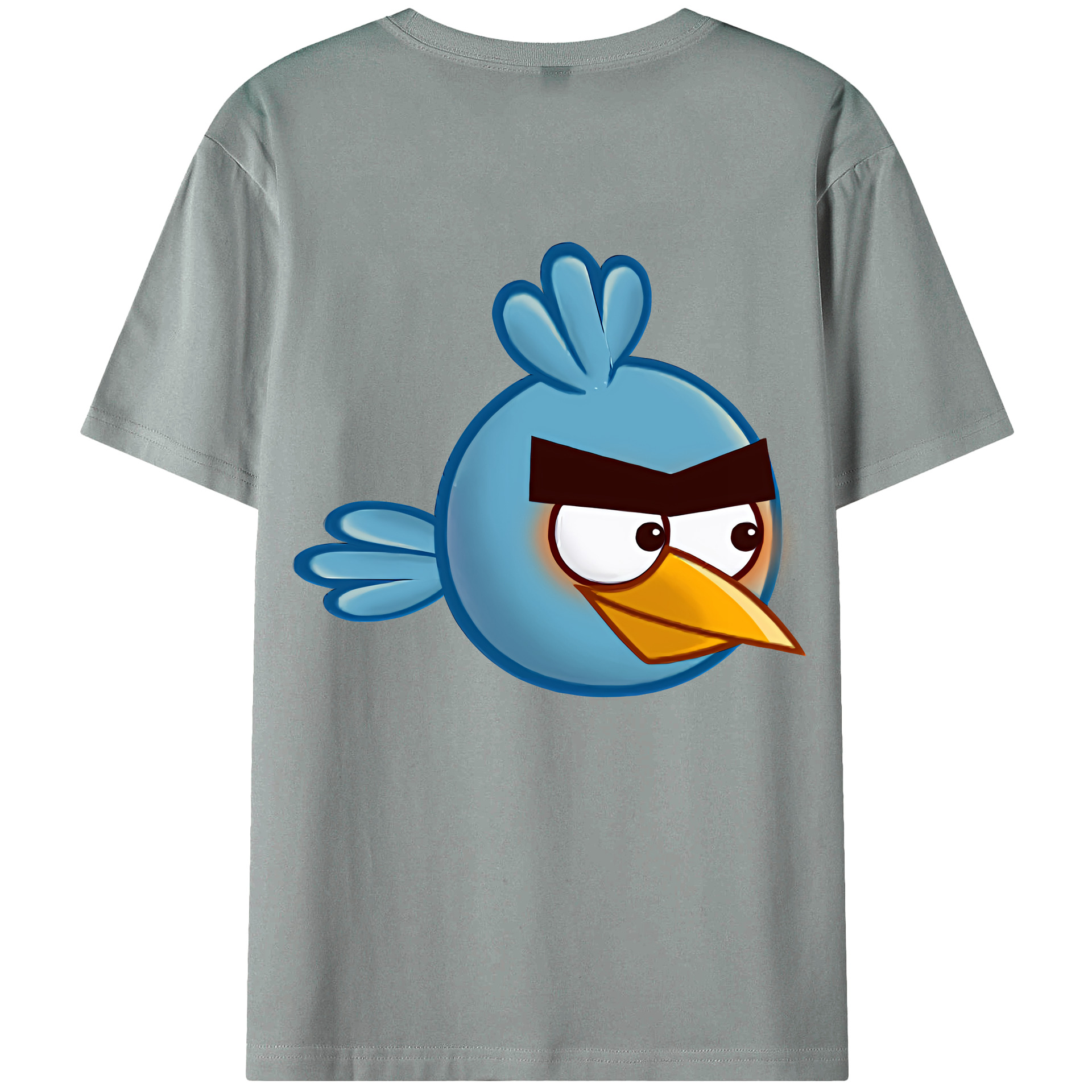 （画像用） Angry Birds アングリーバード 綿100％ メンズ半袖Tシャツ（バックプリント） 通気性